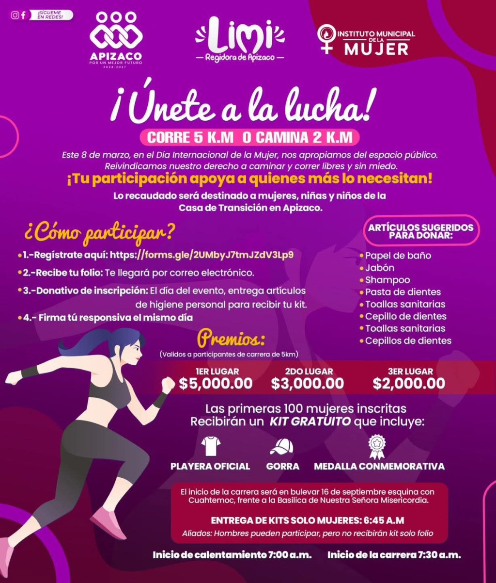 💜🏃‍♀️ ¡Apizaco corre por una causa que nos&nbsp;une!