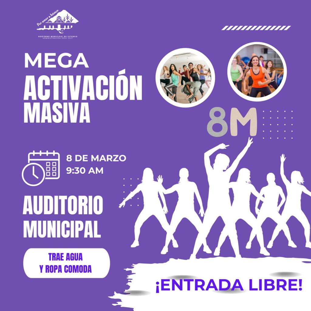Ixtenco invita a Mega Activación de Zumba Masiva en el marco del Día Internacional de la&nbsp;Mujer