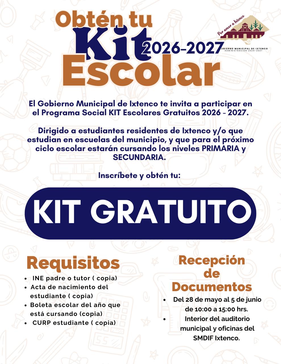 ABREN REGISTRO PARA KITS ESCOLARES GRATUITOS EN&nbsp;IXTENCO