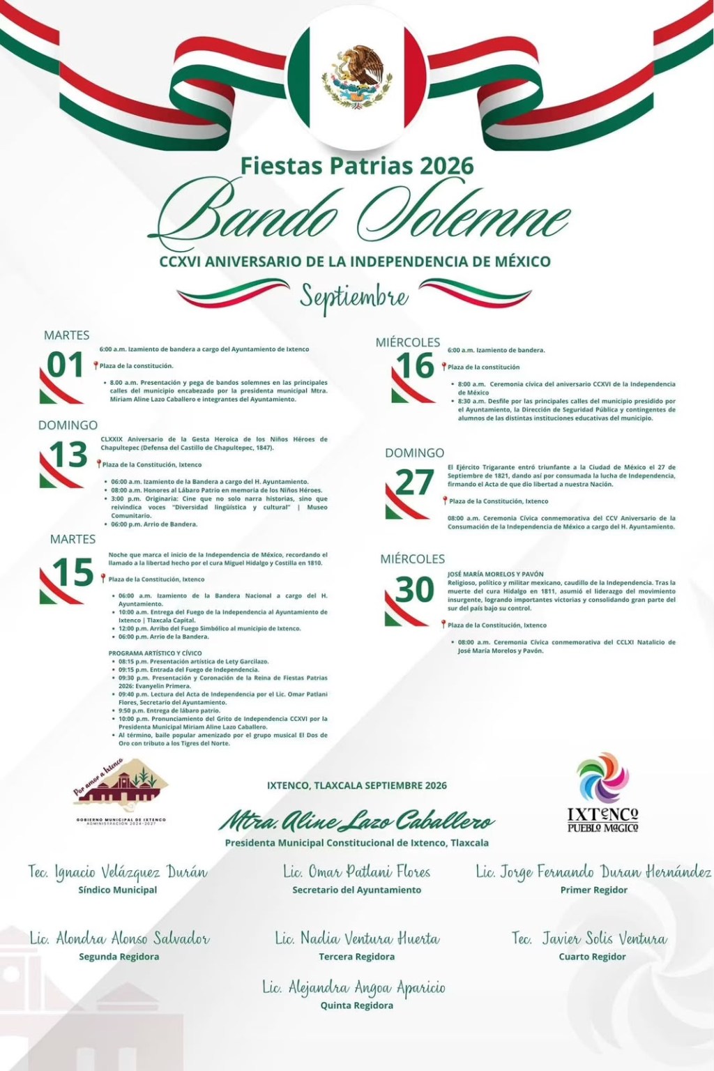 IXTENCO VIVIRÁ UNA GRAN NOCHE MEXICANA ESTE 15 DE&nbsp;SEPTIEMBRE