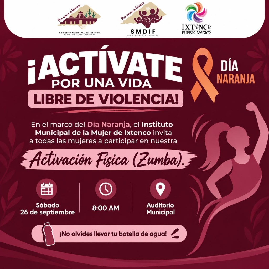IXTENCO CONMEMORARÁ EL DÍA NARANJA CON ACTIVACIÓN FÍSICA PARA MUJERES